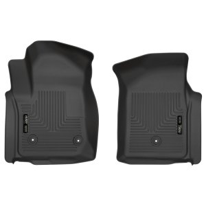 Chevrolet Silverado Floor Liners - Front - Husky Liners - WeatherBeater - Black - `19-`20